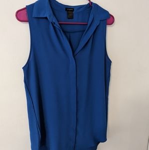 Royal Blue Sleeveless Office Top